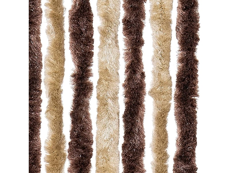 Rideau anti-mouches, moustiquaire beige et marron clair 100x200 cm chenille cf43502 - Conforama E