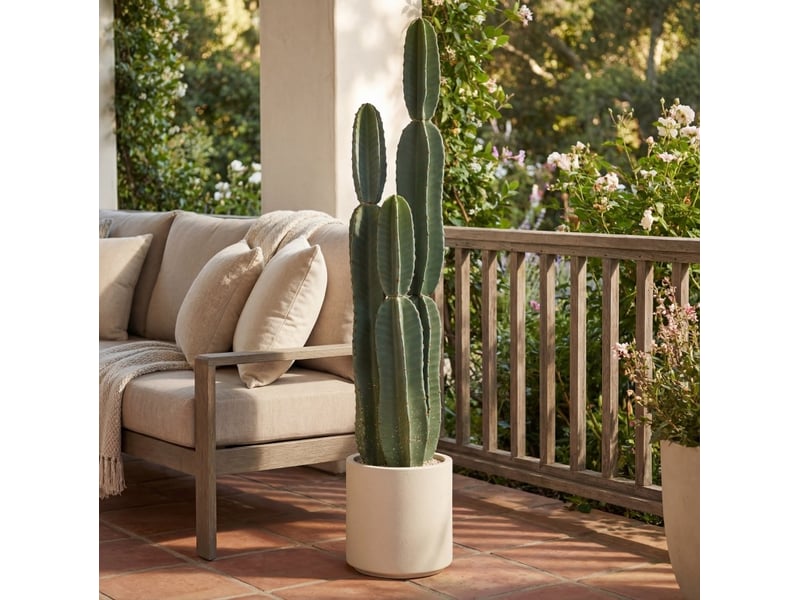  Plante artificielle cactus 25x25x111 cm en pot vert  - Conforama B