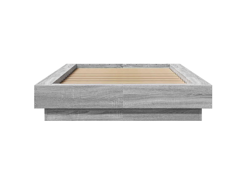  Lit simple- lit adulte -  cadre de lit avec led sonoma gris 80 x 200 cm bois d'ingénierie  - Conforama D