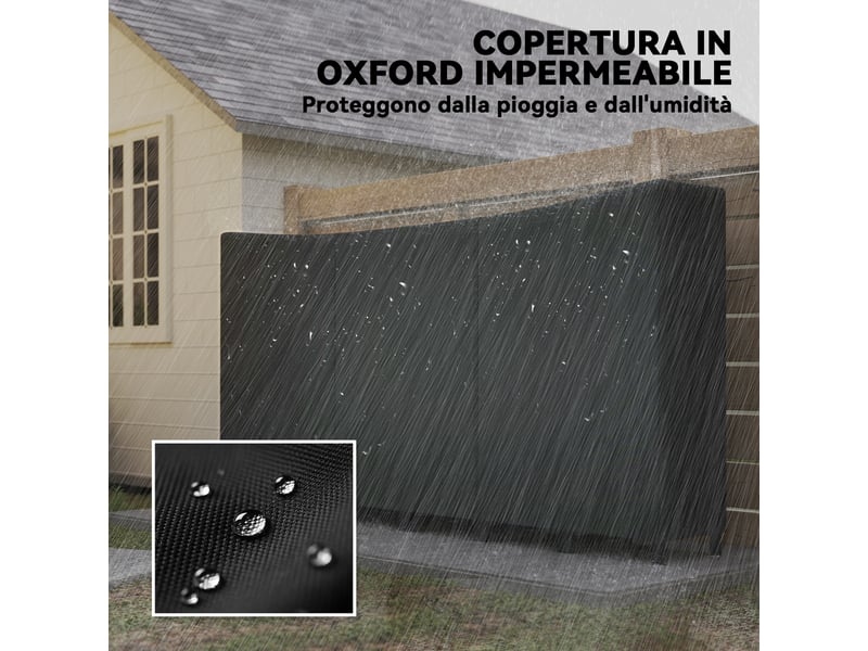  Porte-bûches extérieur avec bâche imperméable, structure en acier réglable, 150 kg  - Conforama R