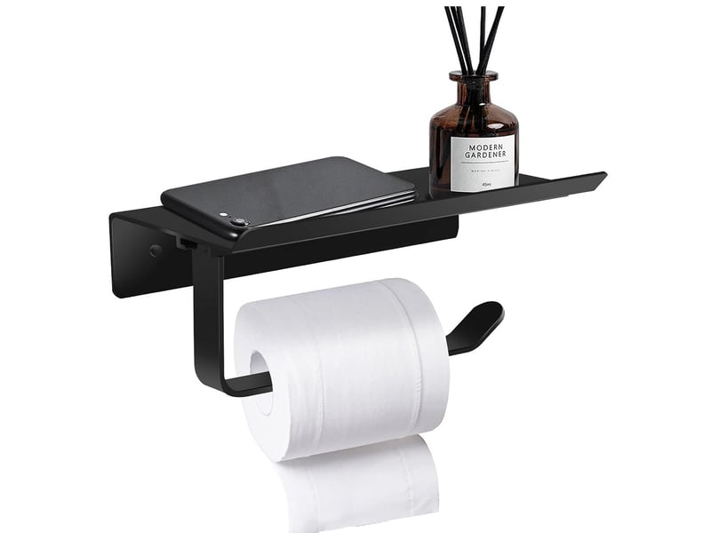  Porte-papier toilette support mural avec étagères spacieuses  - Conforama A