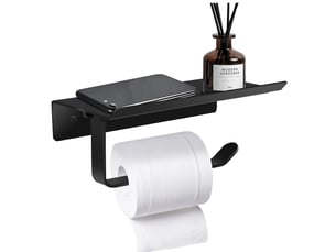 Porte-papier toilette support mural avec étagères spacieuses