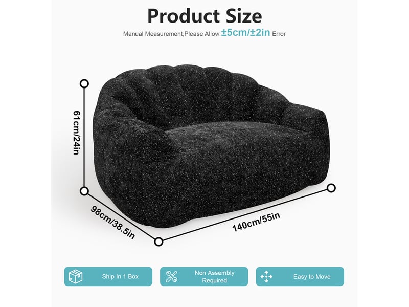  Fauteuil poire bear paw starry sky grand format avec accoudoirs et rembourrage  - Conforama C