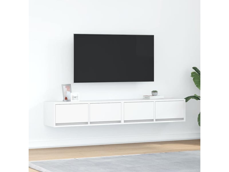  Meubles tv - banc tv - meuble de rangement 2 pcs blanc 80x31x25,5 cm bois d'ingénierie  - Conforama B