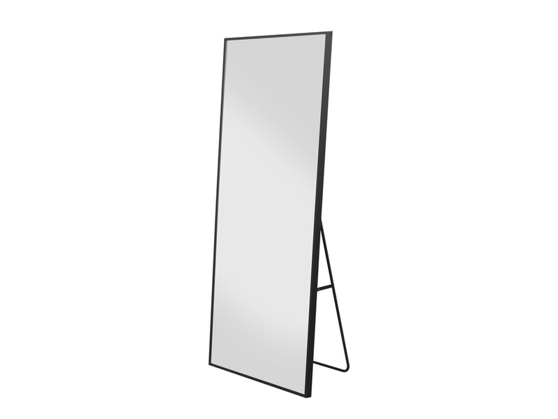  Miroir sur pied 177x77 cm,miroir de sol, grand miroir mural,cadre en aluminium ,verre trempé ,pour salon,chambre,noir  - Conforama A