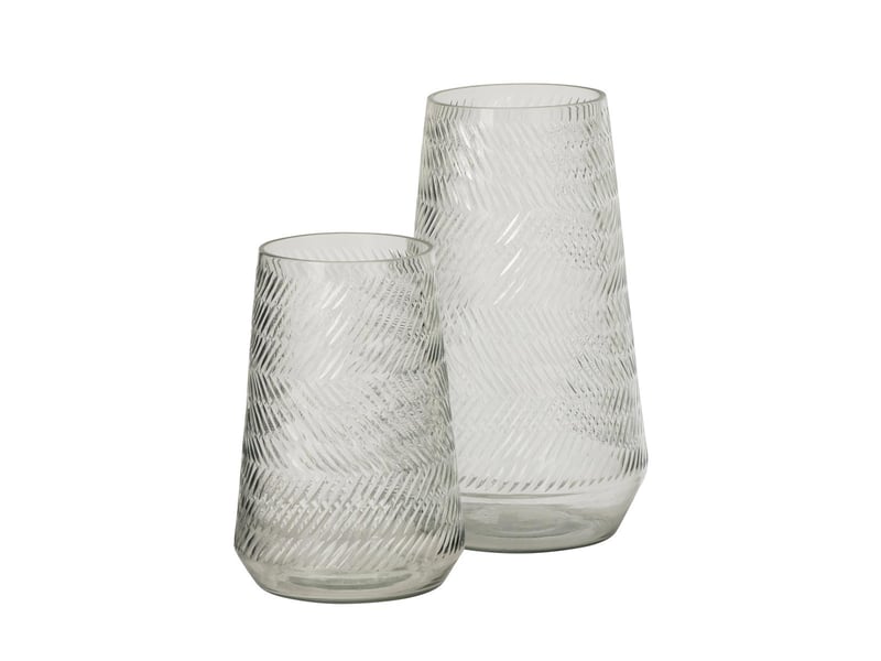  Vase relief en verre ingrid 28cm transparent  - Conforama B