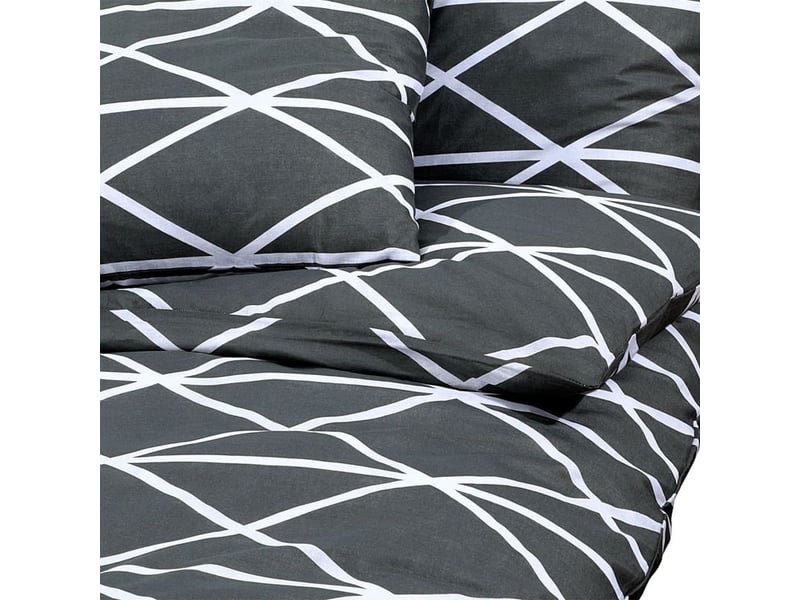  Ensemble housse de couette 260 x 240 cm en coton gris, 2 taies d’oreiller 65 x 65 cm - pangivo  - Conforama C