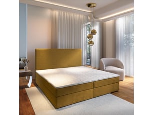 Lit avec rangement 180x200 cm <strong>MASSENO</strong>  <strong></strong> coloris jaune