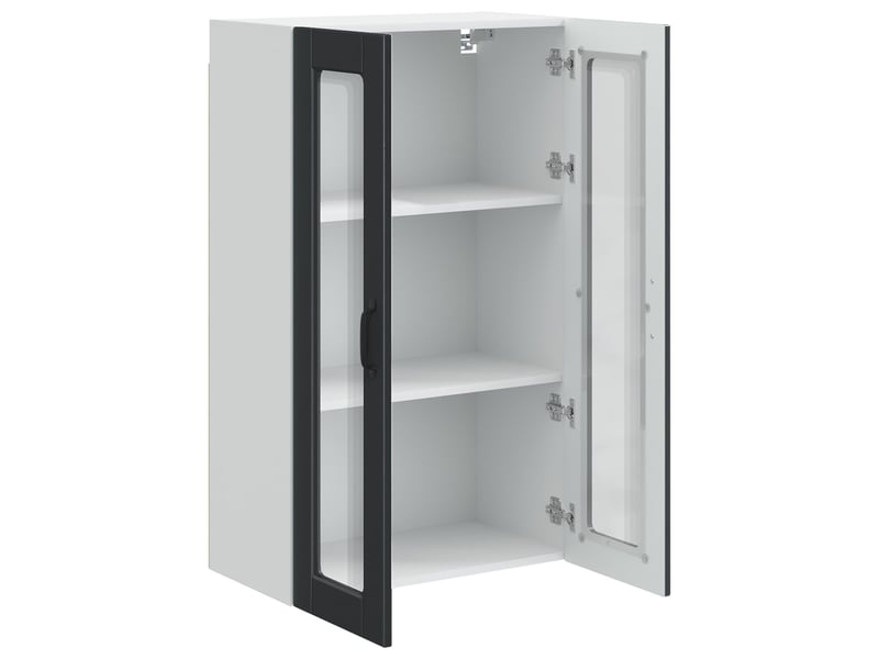  Meuble mural de cuisine, cabinet en verre mural noir 60x31x100cm shl973  - Conforama E