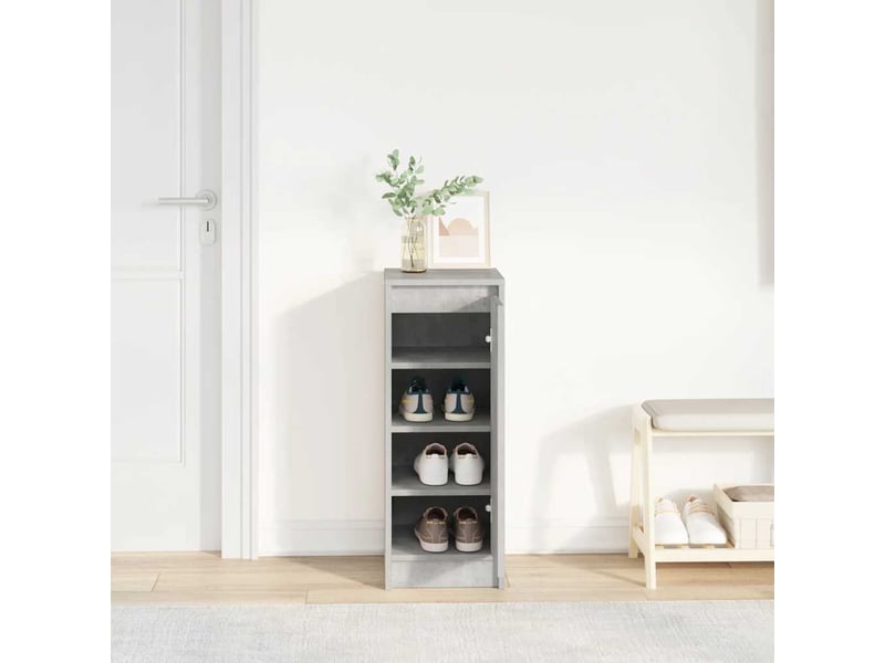  Meuble à chaussure, armoire à chaussures gris béton 29,5x34x76 cm bois d'ingénierie  - Conforama C