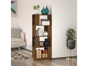 Bibliothèque, étagère de rangement marron miel 51x25x132 cm pin