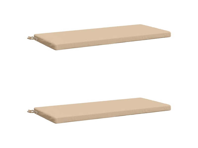 Lot de 2 coussins de banc, coussins d'assise soest 100 % polyester crème cf57187 - Conforama A