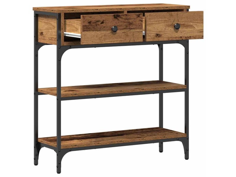  Table console - table d'appoint - table d' entrée bois ancien 72,5 x 25 x 75 cm bois d'ingénierie  - Conforama E