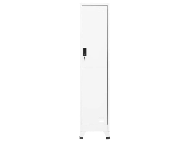  Armoire à casiers moderne design pour bureau 38 x 45 x 180 cm avec porte verrouillable ambiance épurée en acier blanc 02_0046990  - Conforama B