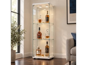 Vitrine coloris blanc 3 étagère(s) SANS MARQUE - 42 cmx125 cm