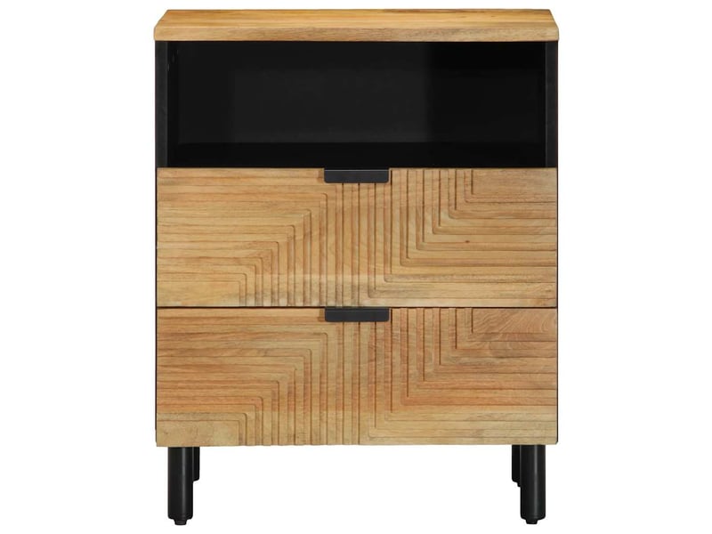 Table de chevet - cabinet de chevet - table de nuit marron 50x33x60 cm bois de manguier massif - Conforama B