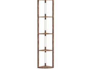 Lampadaire led avec étagères l41 x p29,5 x h163,5 cm en mdf et pvc à intensité réglable marron rustique chicfurn