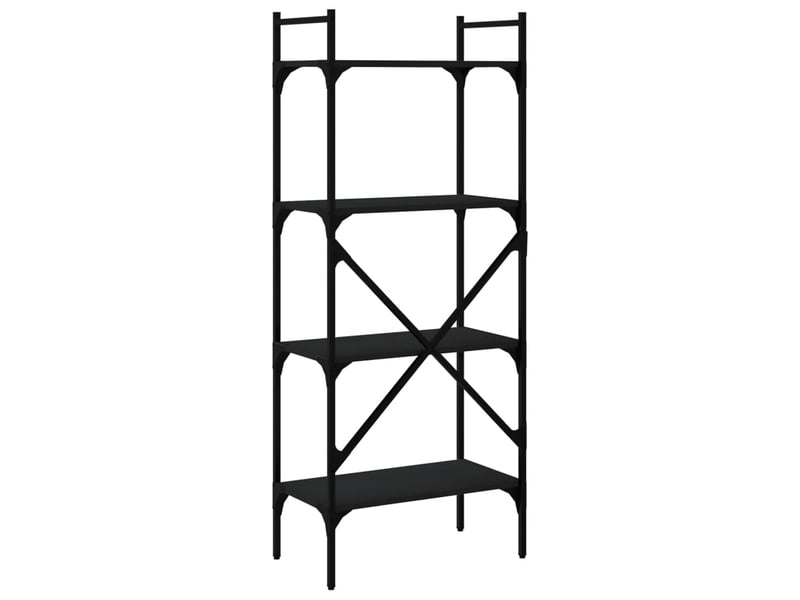  Bibliothèque à 4 niveaux, armoire à livres noir 56x31,5x138,5cm bois d'ingénierie  - Conforama D