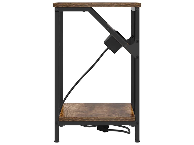 Table de chevet - cabinet de chevet - table de nuit chêne fumé 38 x 30 x 48 cm bois d'ingénierie - Conforama E