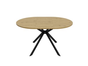 Table à manger extensible 100140x100x75 cm plateau ovale décor bois