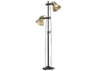 Lampadaire avec 2 abat-jour laiton e27 fonte