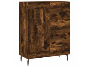 Buffet - bahut - meuble de rangement chêne fumé 69,5x34x90 cm bois d'ingénierie
