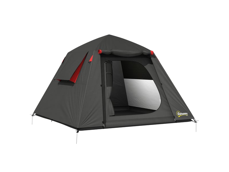  Tente camping 2 pers., dôme imperméablecoupe-vent 3000 mm, 2 portes, 2 fenêtres moustiquaire, 2 latérales, sac.  - Conforama A