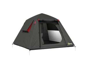 Tente camping 2 pers., dôme imperméablecoupe-vent 3000 mm, 2 portes, 2 fenêtres moustiquaire, 2 latérales, sac.