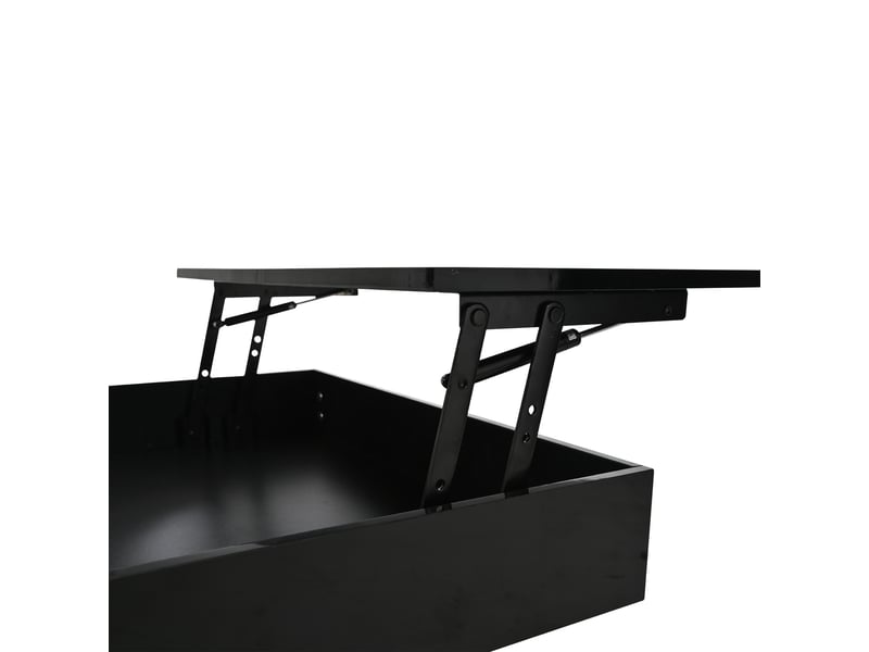  Table basse relevable noire, plateau pivotant à 360°, 1 tiroir, 70 x 70 x 45 cm  - Conforama R
