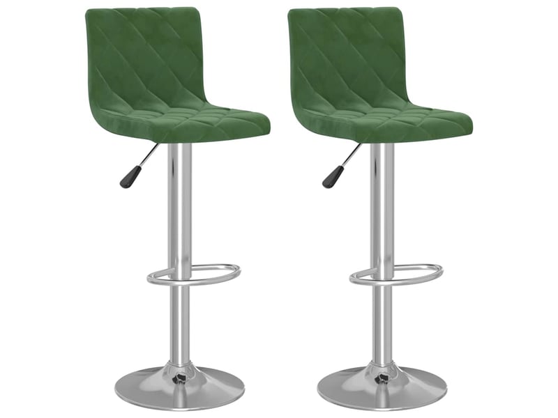  Lot de 2 tabouret de bar, chaise de bar vert foncé velours shl28771  - Conforama A