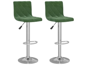 Lot de 2 tabouret de bar, chaise de bar vert foncé velours shl28771