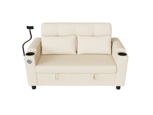 Canapé d'angle droit fixe <strong>BGSRYAO</strong> <strong></strong> 2 places Tissu beige