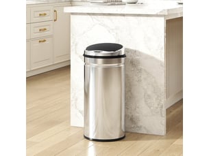 Poubelle automatique 42 l en acier inoxydable argenté avec capteur infrarouge pour cuisine et salle à manger