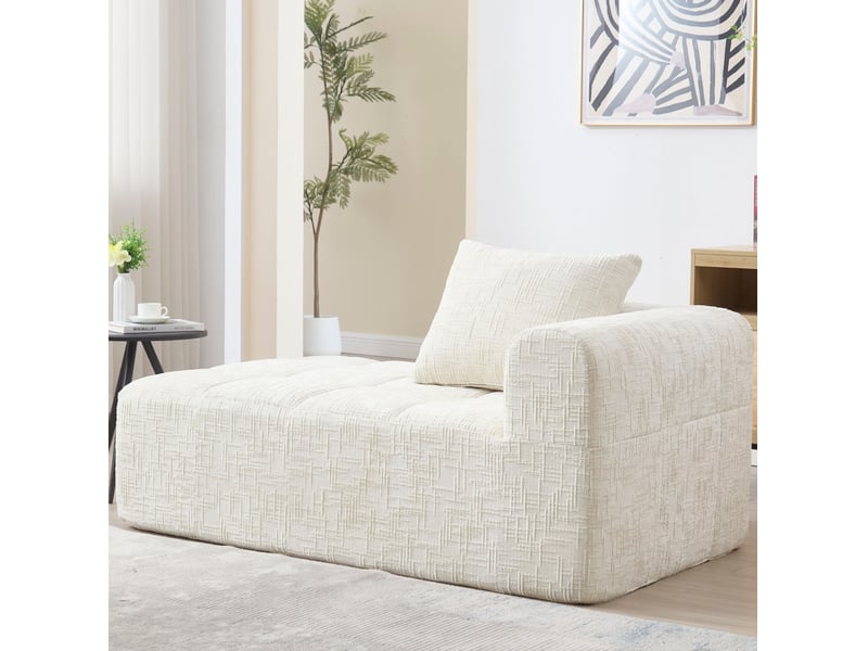  Méridienne 158x90x60 cm sans montage beige  - Conforama C