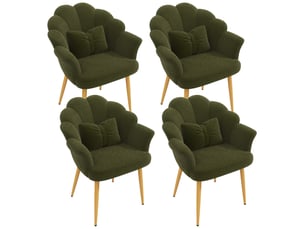 Fauteuil fixe Tissu bouclette vert vendu Par 4