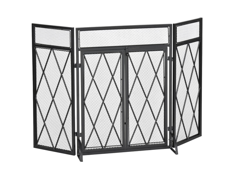  Pare-étincelles pliable, 3 pièces, 120 cm x 79 cm, noir  - Conforama A