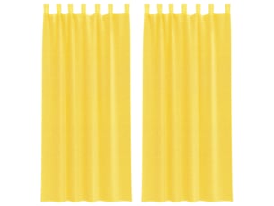 Lot de 2 rideaux en voile, voilages avec boucles jaune 140x245 cm cf44305
