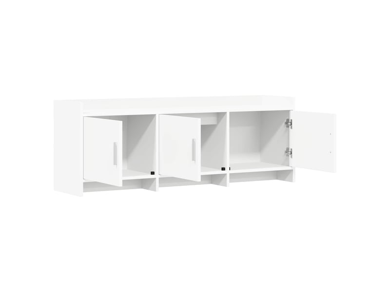  Meuble tv - banc tv - meuble de rangement 130 x 33 x 47 cm blanc bois d'ingénierie  - Conforama D