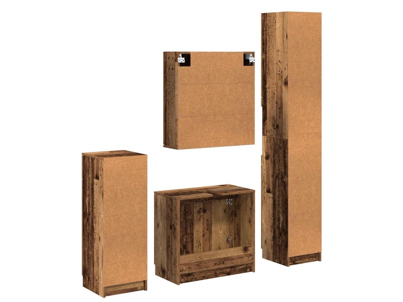  Ensemble de mobilier de salle de bain 4 pc bois ancien cf64500  - Conforama E