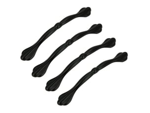4 poignées de meubles métalliques de couleur noire de 128 mm