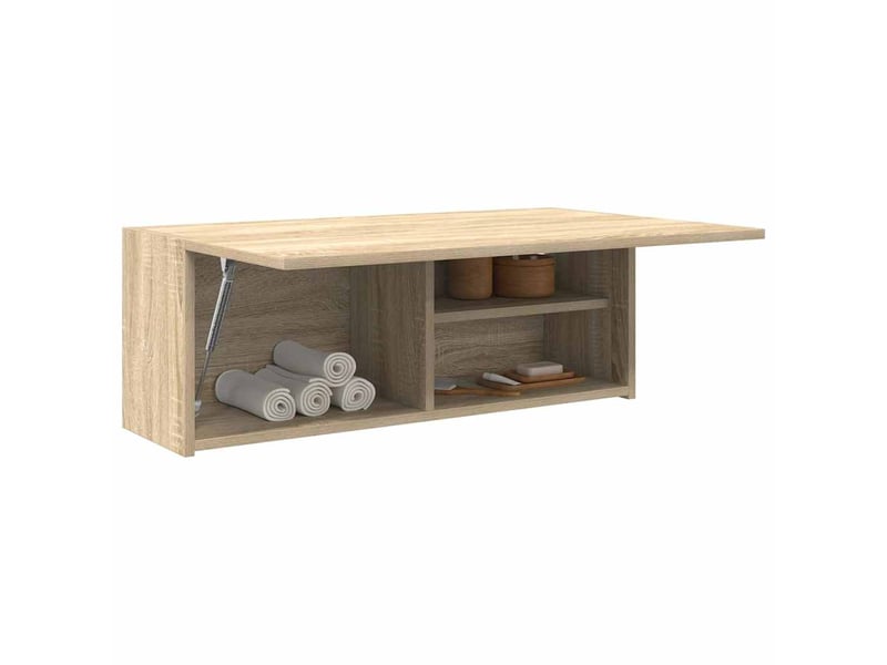 Armoire murale de bain chêne sonoma 80x25x30 cm bois ingénierie - Conforama D