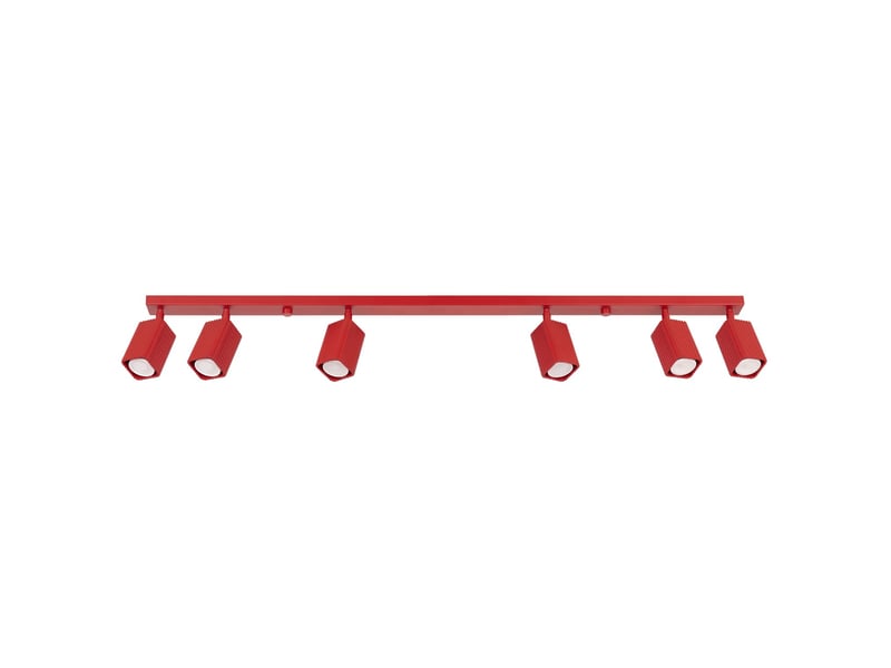  Plafonnier rayo 6l rouge aluminium moderne 16.5x117x6cm SL.3252 - Conforama A