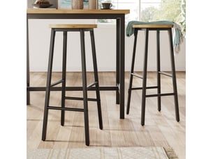 tabouret de bar <strong>OKWISH</strong> - noir hauteur d'assise 70 cm vendu Par paire