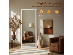 Miroir rectangulaire à poser coloris blanc <strong></strong>  <strong></strong> - 160 cm x 50 cm