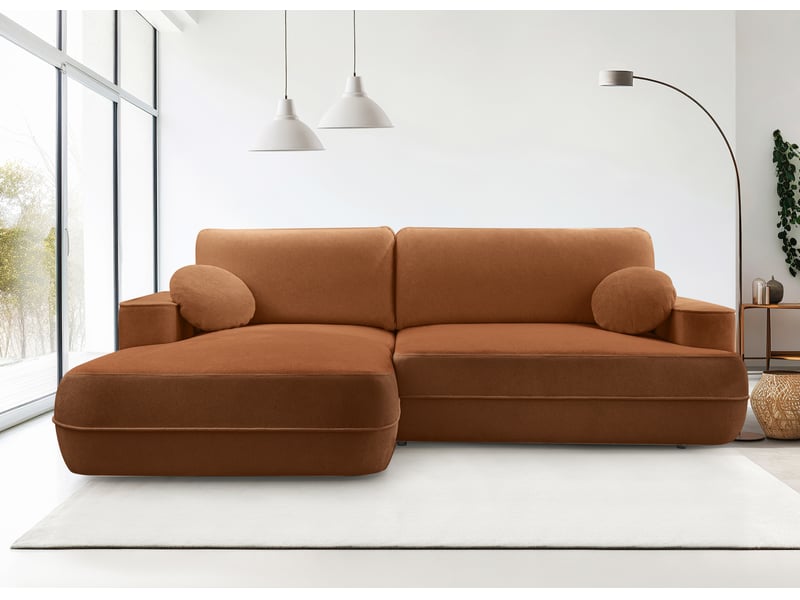  Canapé d’angle avec fonction lit peoni 267cm style cuivré g Peoni - Conforama B