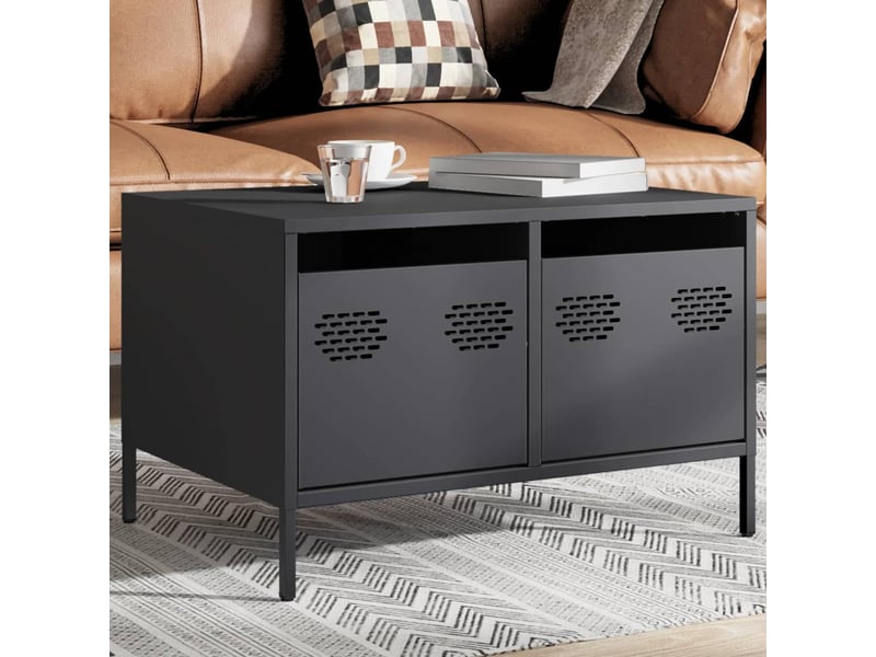  Meuble tv - banc tv - meuble de rangement anthracite 68x50x43,5 cm acier laminé à froid  - Conforama C