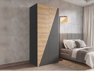 Armoire 4 porte(s) battante 3 tiroir(s) <strong>LEYTN</strong> <strong></strong> coloris naturel largeur 90 cm