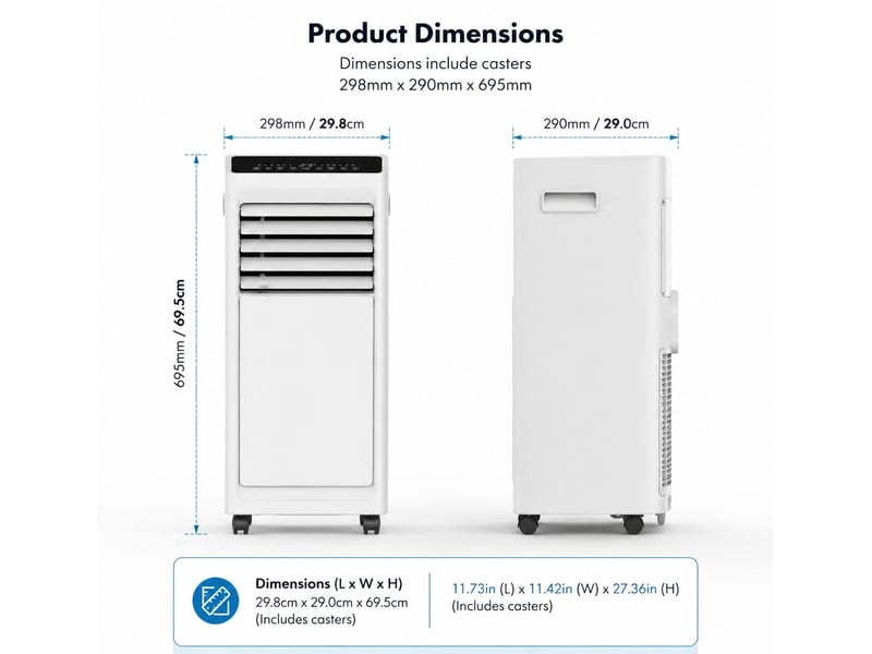 Climatiseur mobile monobloc 3 en 1 froid 9000btuh 16-30°c 24h programmateur télécommande à travers mur 57db - Conforama C