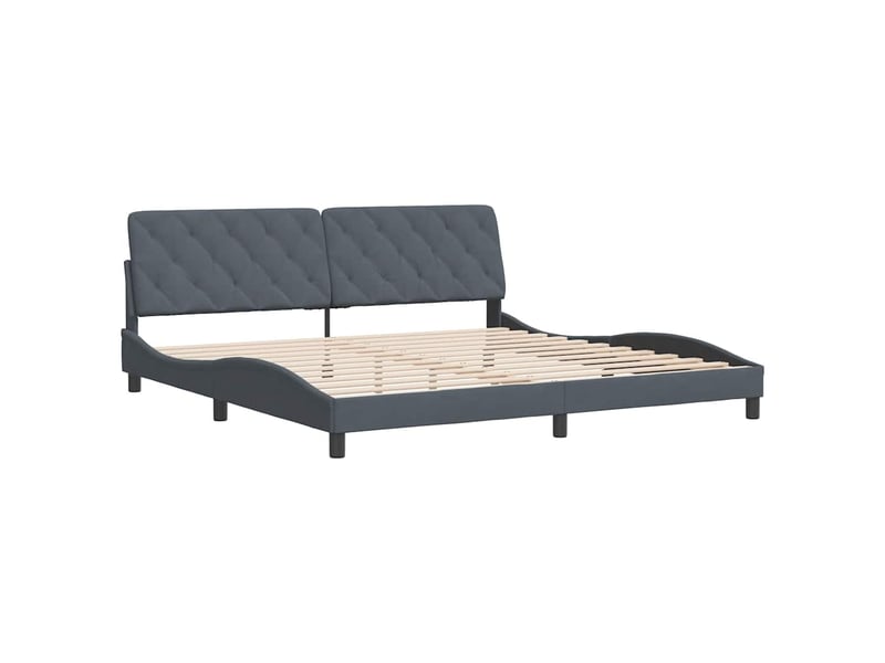  Lit double- lit adulte -  cadre de lit sans matelas gris foncé 200x200 cm velours  - Conforama B