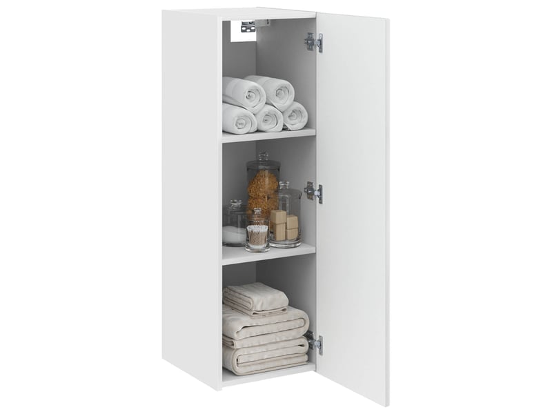 Cabinet salle de bain mural, meuble de rangement blanc brillant shl7141  - Conforama C